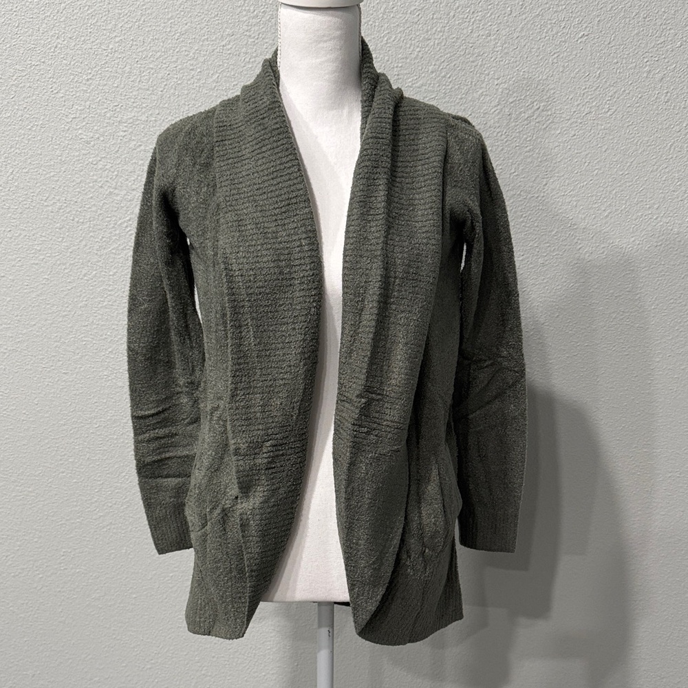 Barefoot Dreams Forest Green Open Cardigan